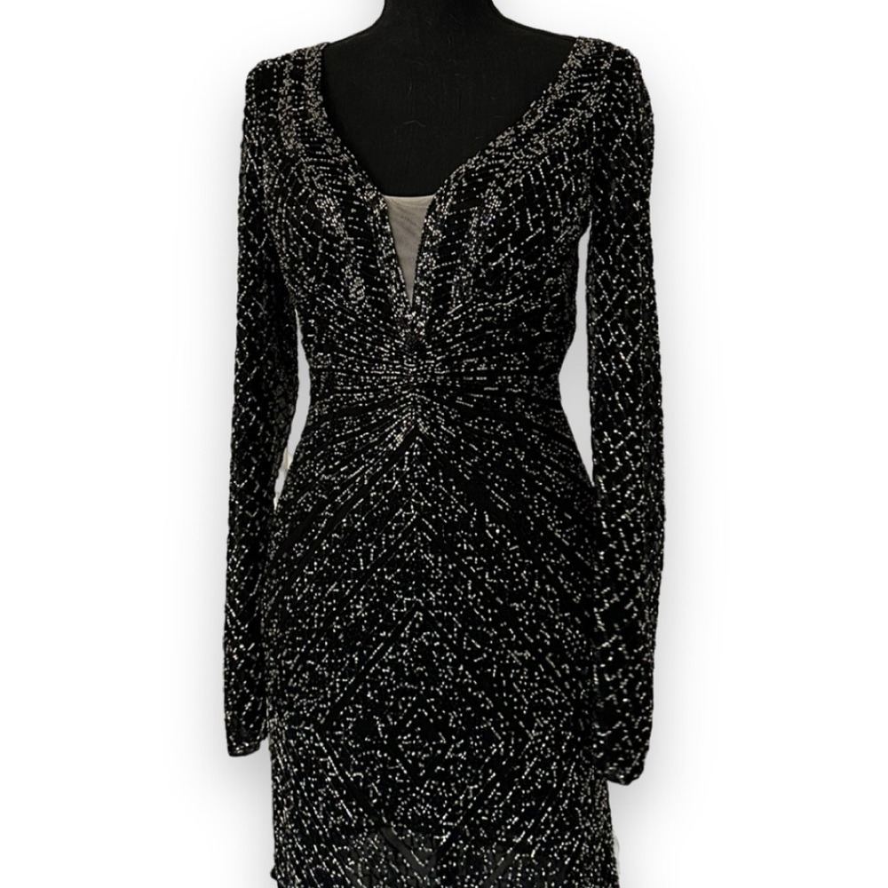 Holiday Dress. Beaded. Open back